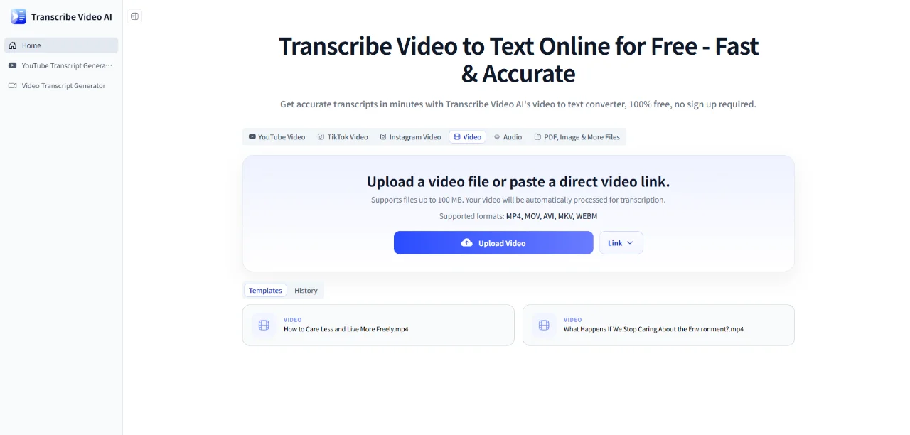Transcribe Video AI screenshot 1