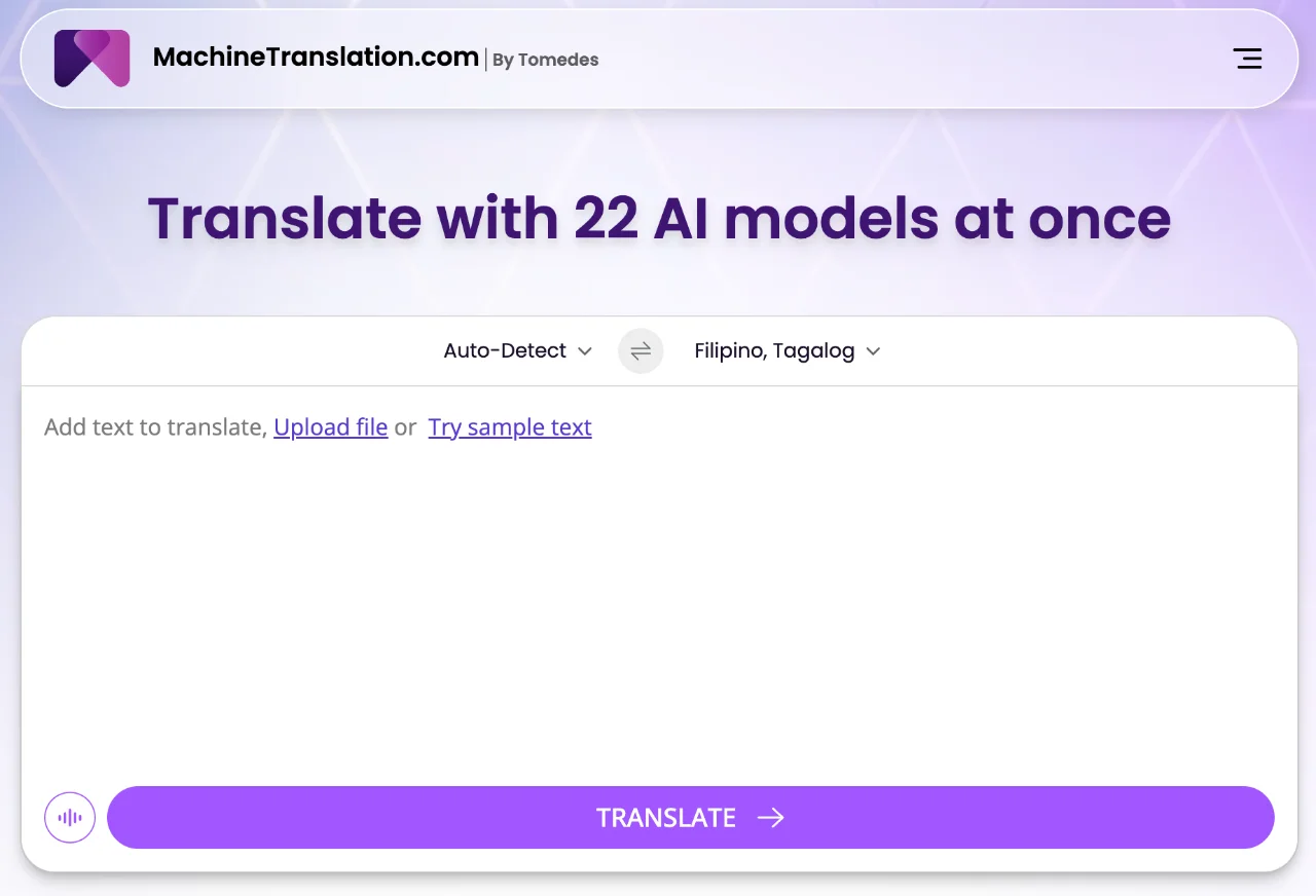 MachineTranslation.com screenshot 1