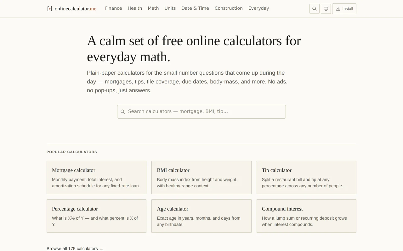 OnlineCalculator.me screenshot 1