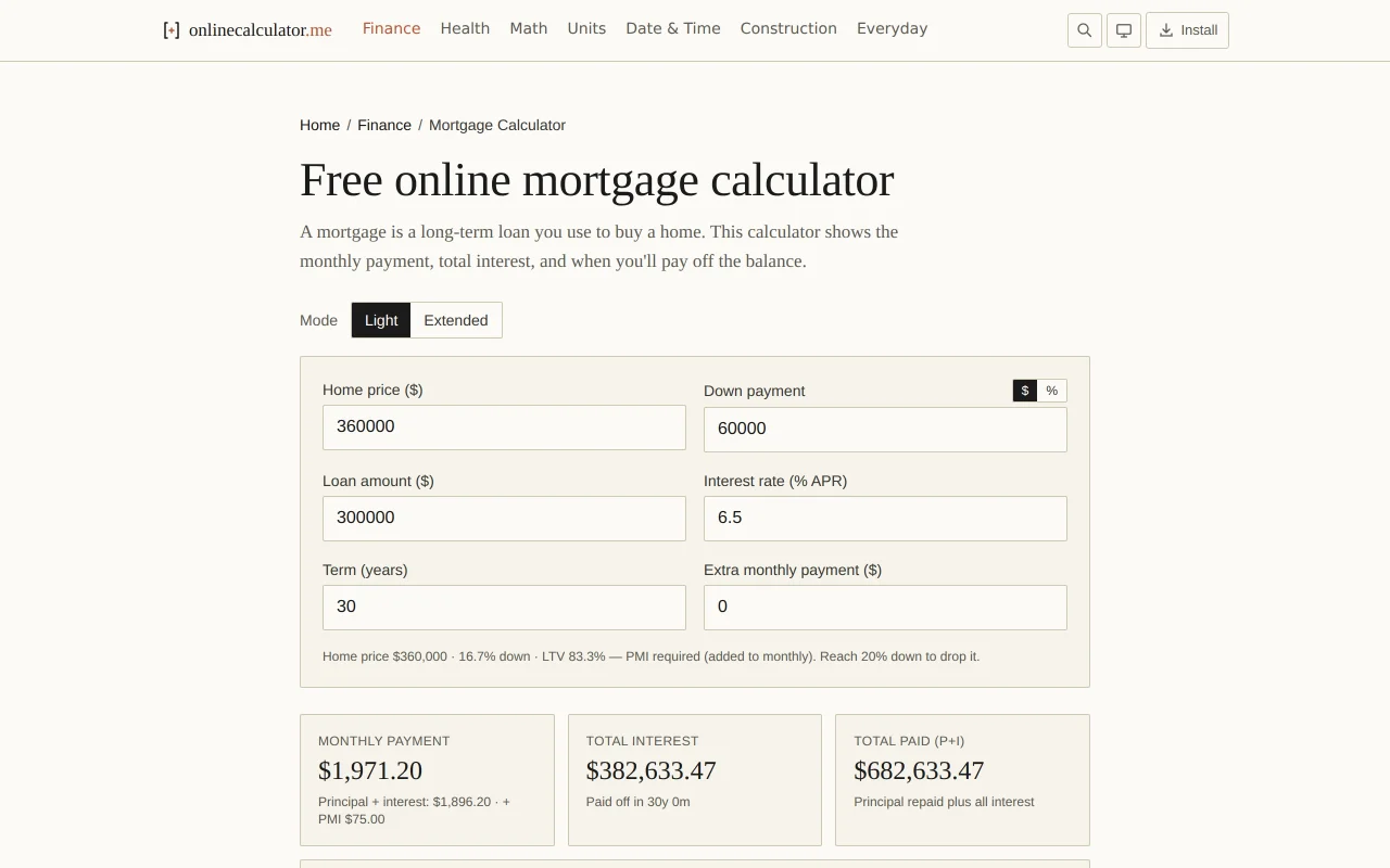 OnlineCalculator.me screenshot 2
